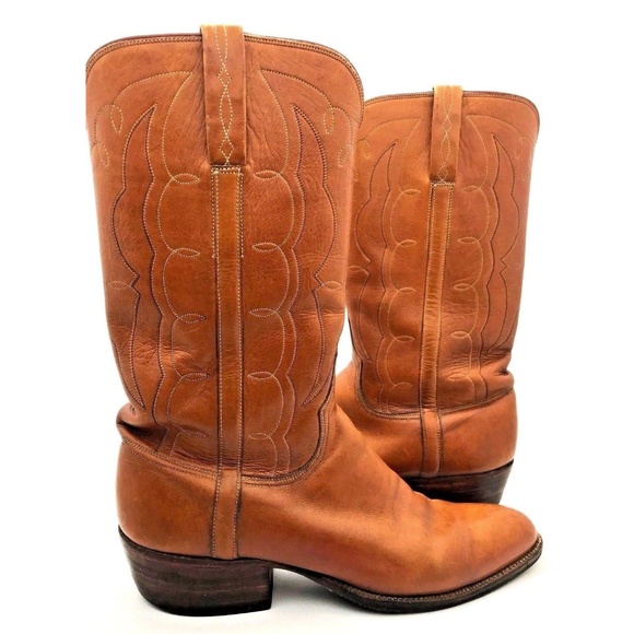 Lucchese Shoes - Lucchese San Antonio Brown Leather Boots Sz 7 AAA